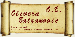 Olivera Balzamović vizit kartica
